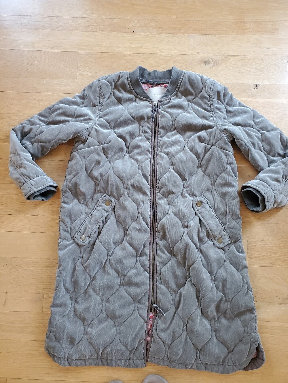 Anthropologie Quilted Coat Sage Green L - Picture 5 of 7